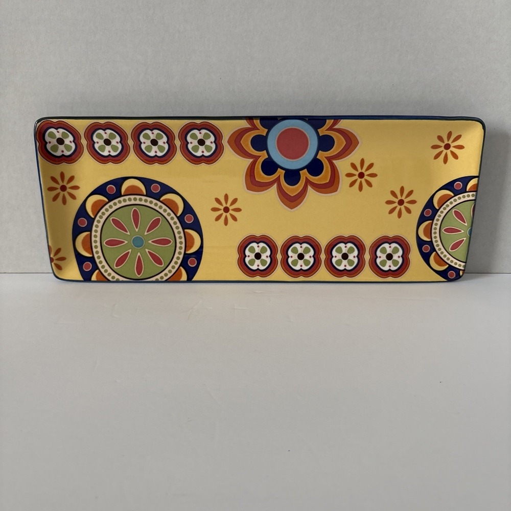 Bico Yellow Tunisian Serving Tray Ceramic 5.5 x 14